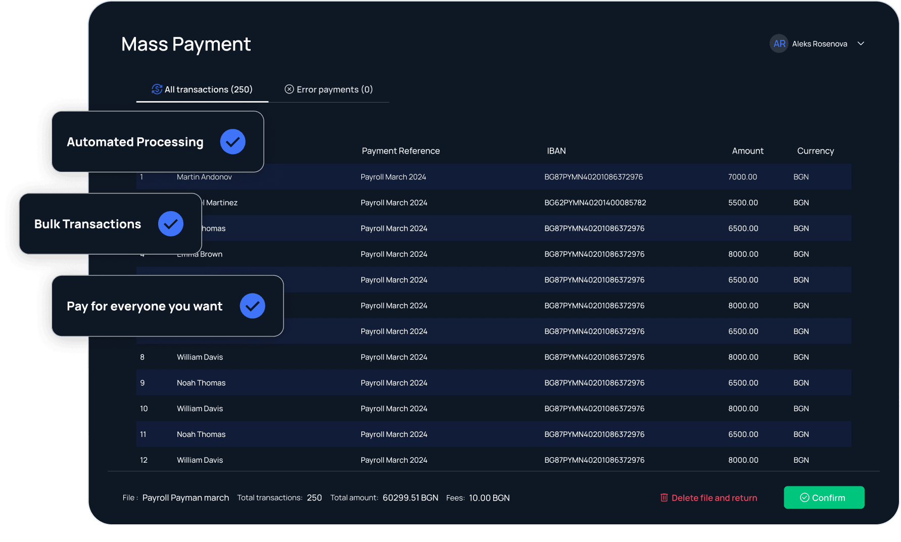Mass Payments